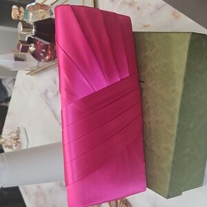 Pink Satin Clutch